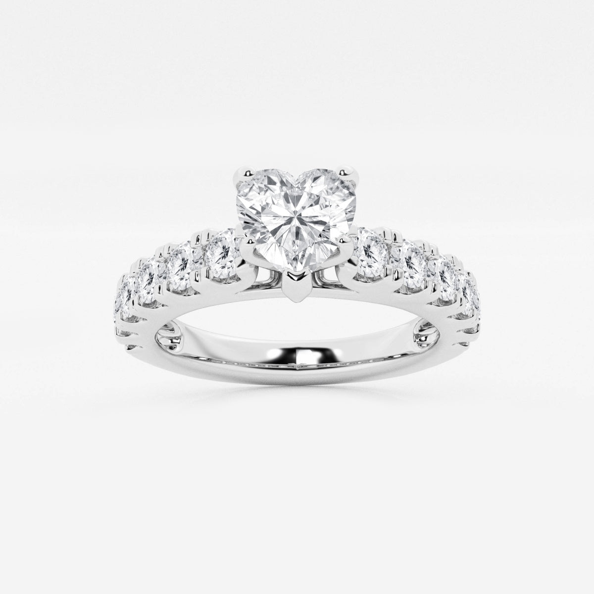 Aurora - Split Prong Side Stones Engagement Ring