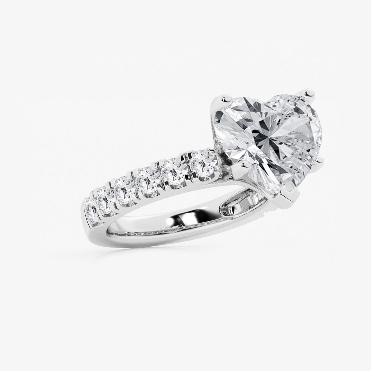 Aurora - Split Prong Side Stones Engagement Ring