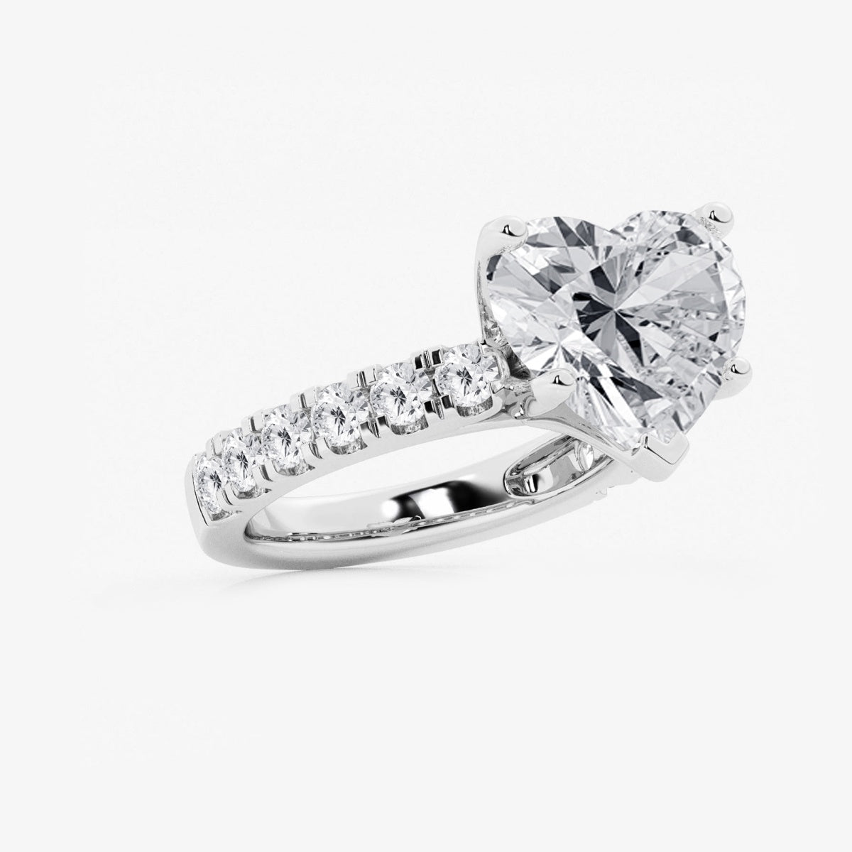 Aurora - Split Prong Side Stones Engagement Ring