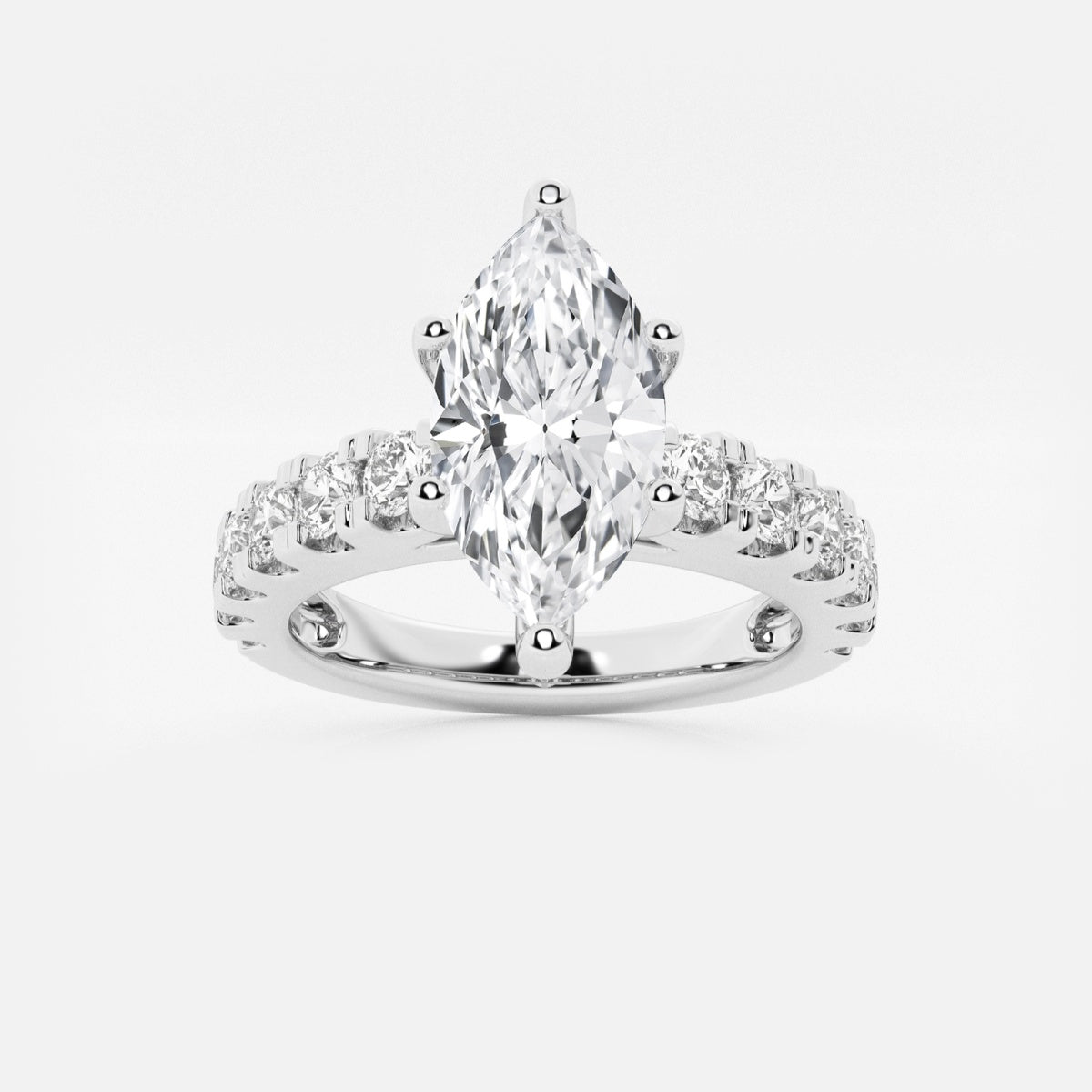 Aurora - Split Prong Side Stones Engagement Ring