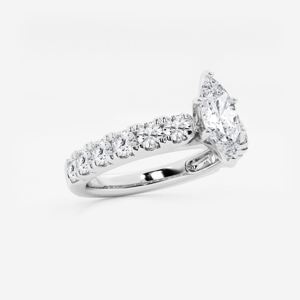 Aurora - Split Prong Side Stones Engagement Ring