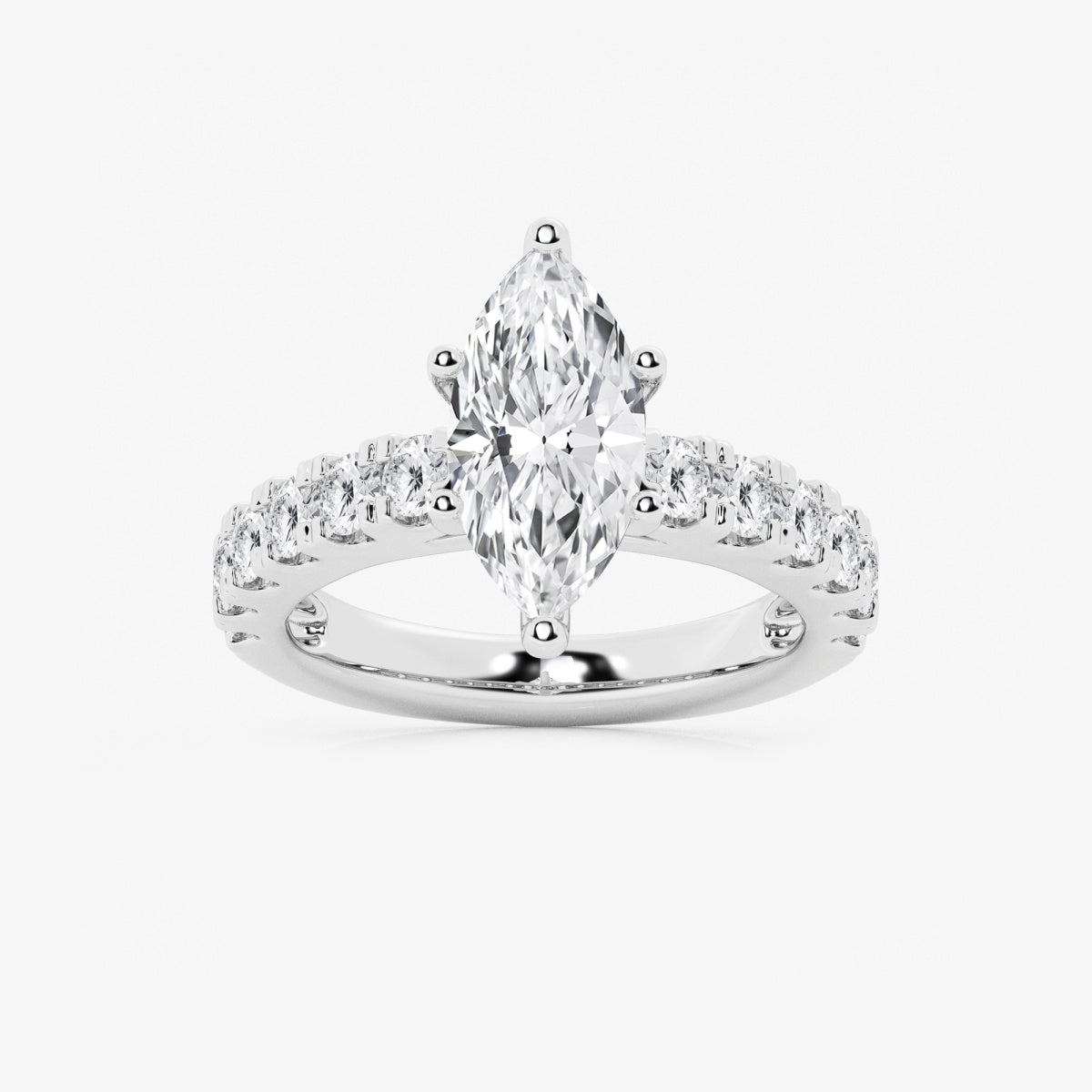 Aurora - Split Prong Side Stones Engagement Ring