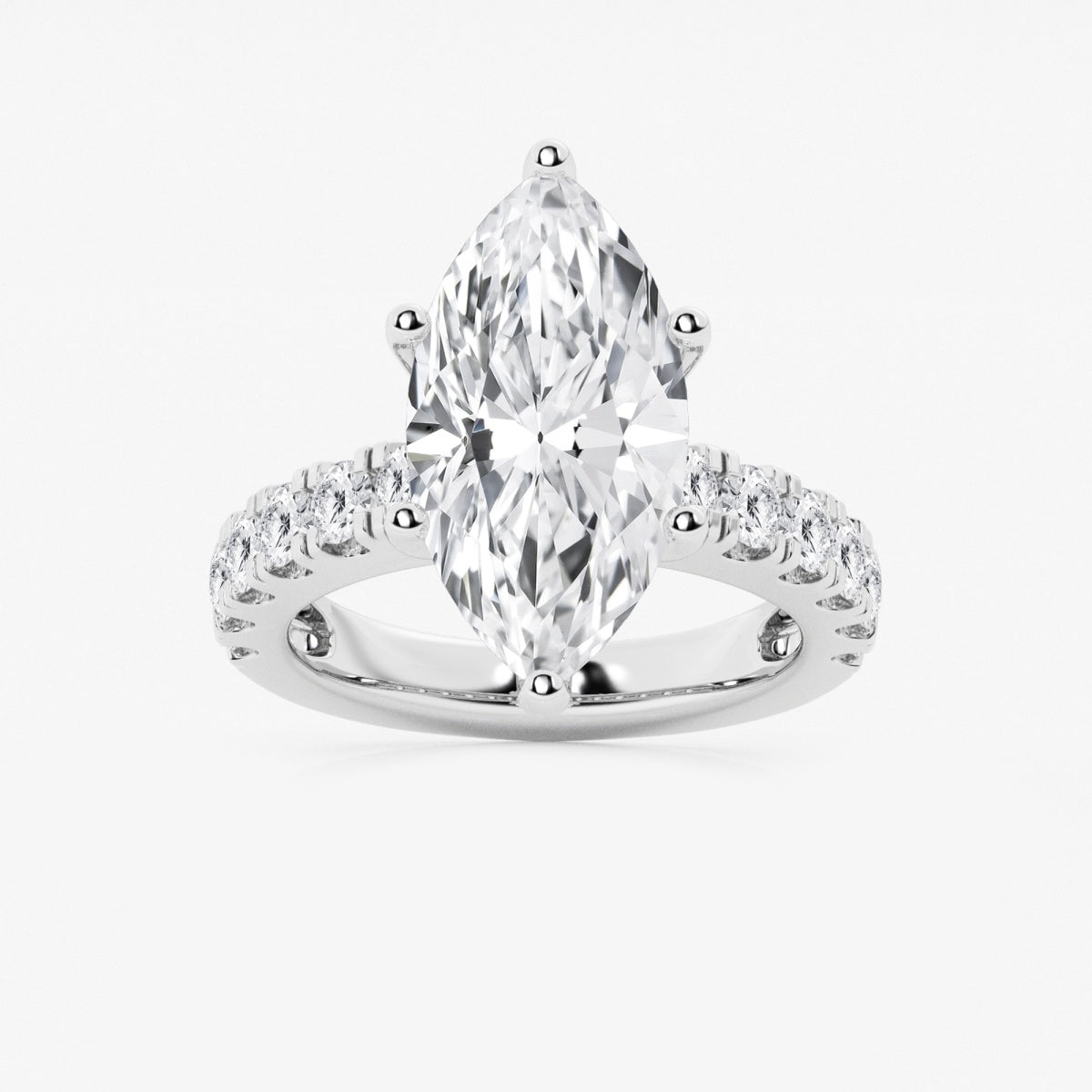 Aurora - Split Prong Side Stones Engagement Ring