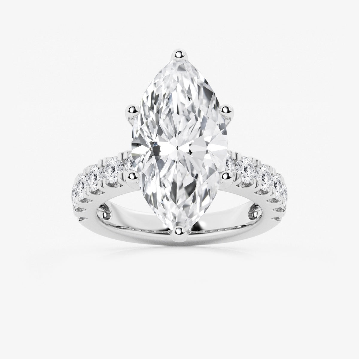 Aurora - Split Prong Side Stones Engagement Ring