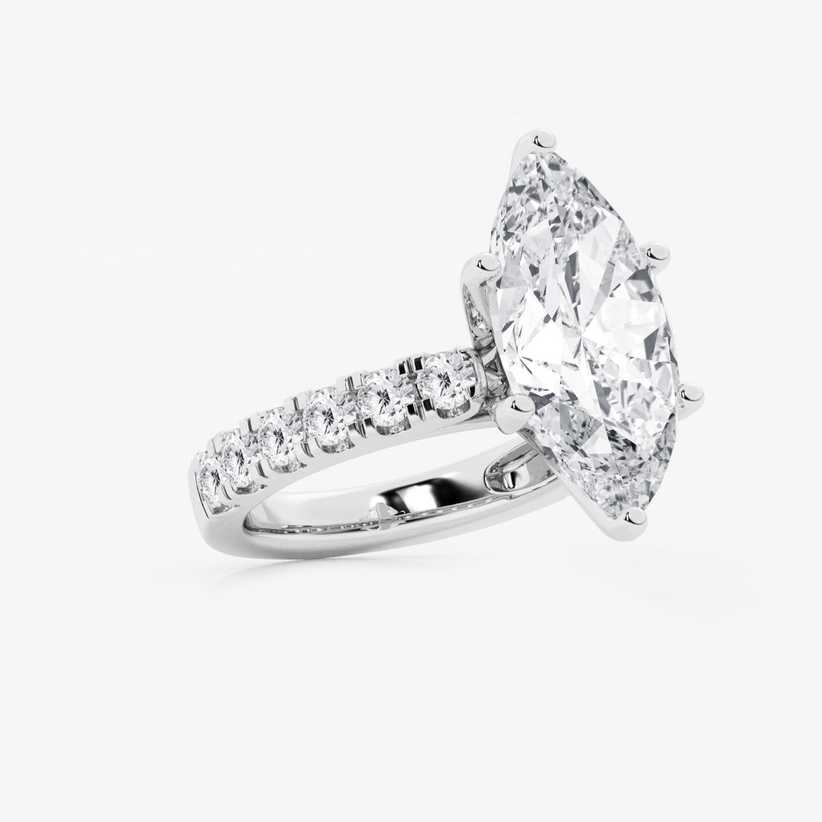 Aurora - Split Prong Side Stones Engagement Ring