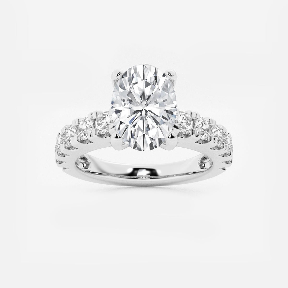 Aurora - Split Prong Side Stones Engagement Ring