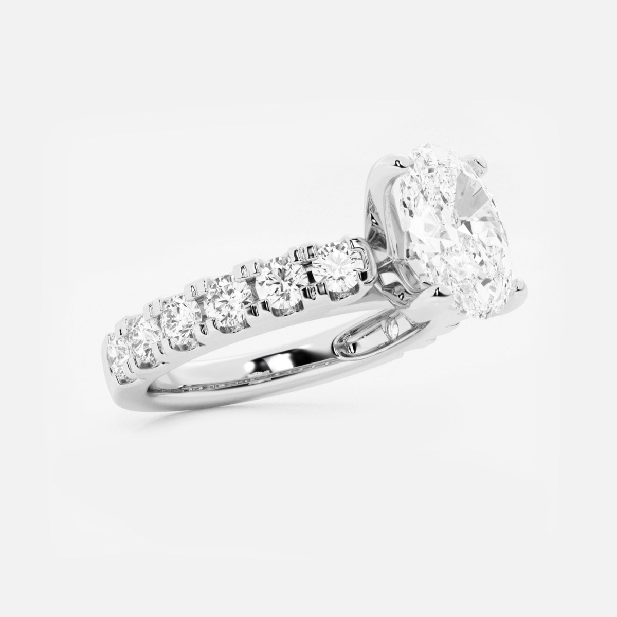 Aurora - Split Prong Side Stones Engagement Ring