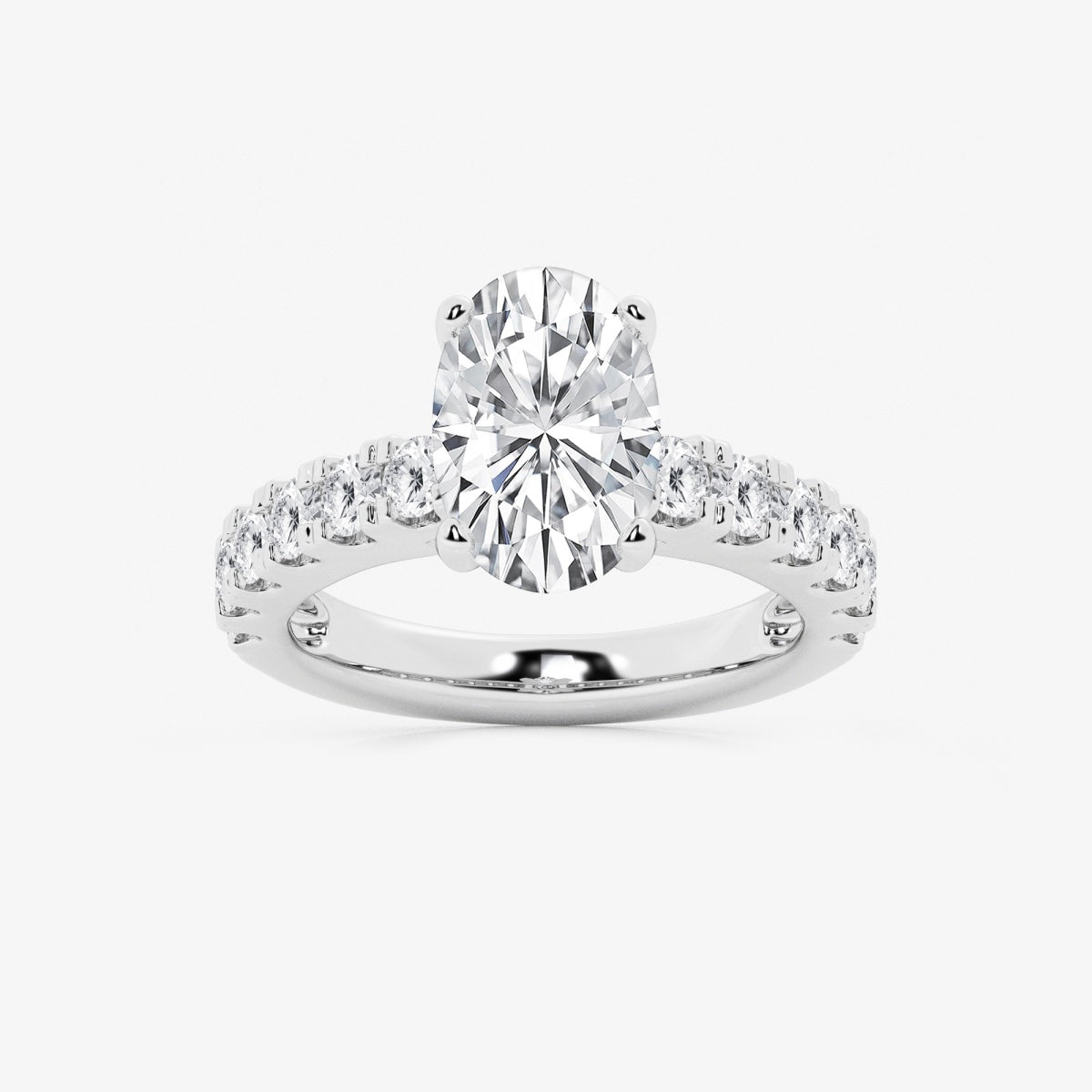 Aurora - Split Prong Side Stones Engagement Ring