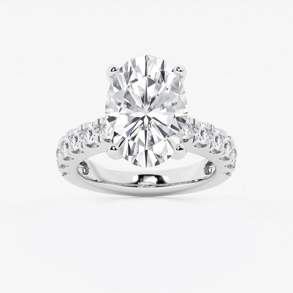 Aurora - Split Prong Side Stones Engagement Ring