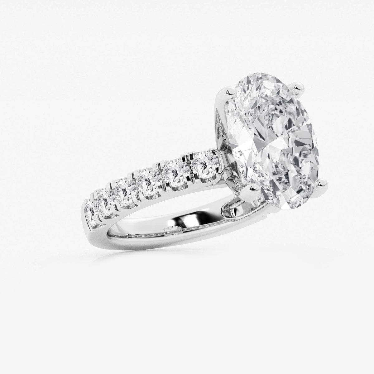 Aurora - Split Prong Side Stones Engagement Ring