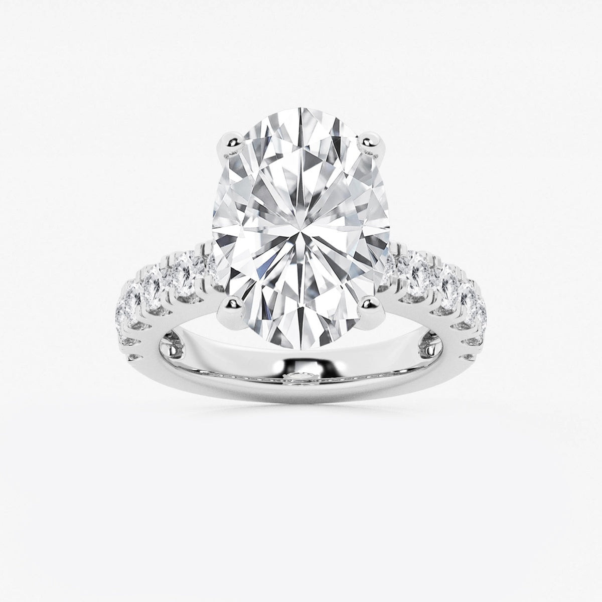 Aurora - Split Prong Side Stones Engagement Ring