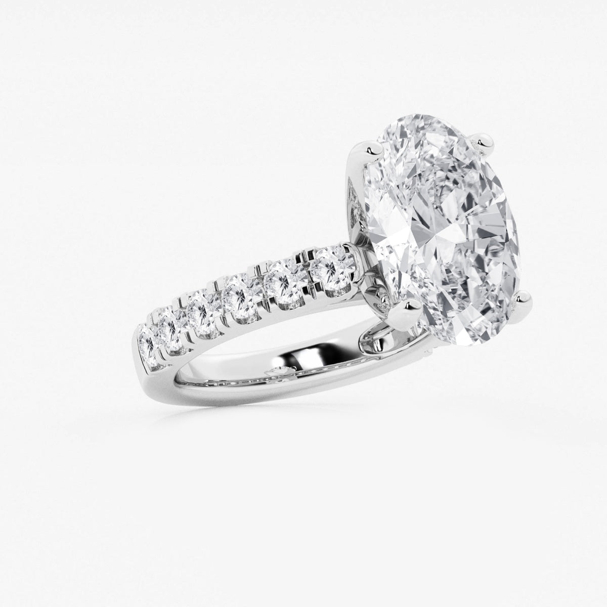 Aurora - Split Prong Side Stones Engagement Ring