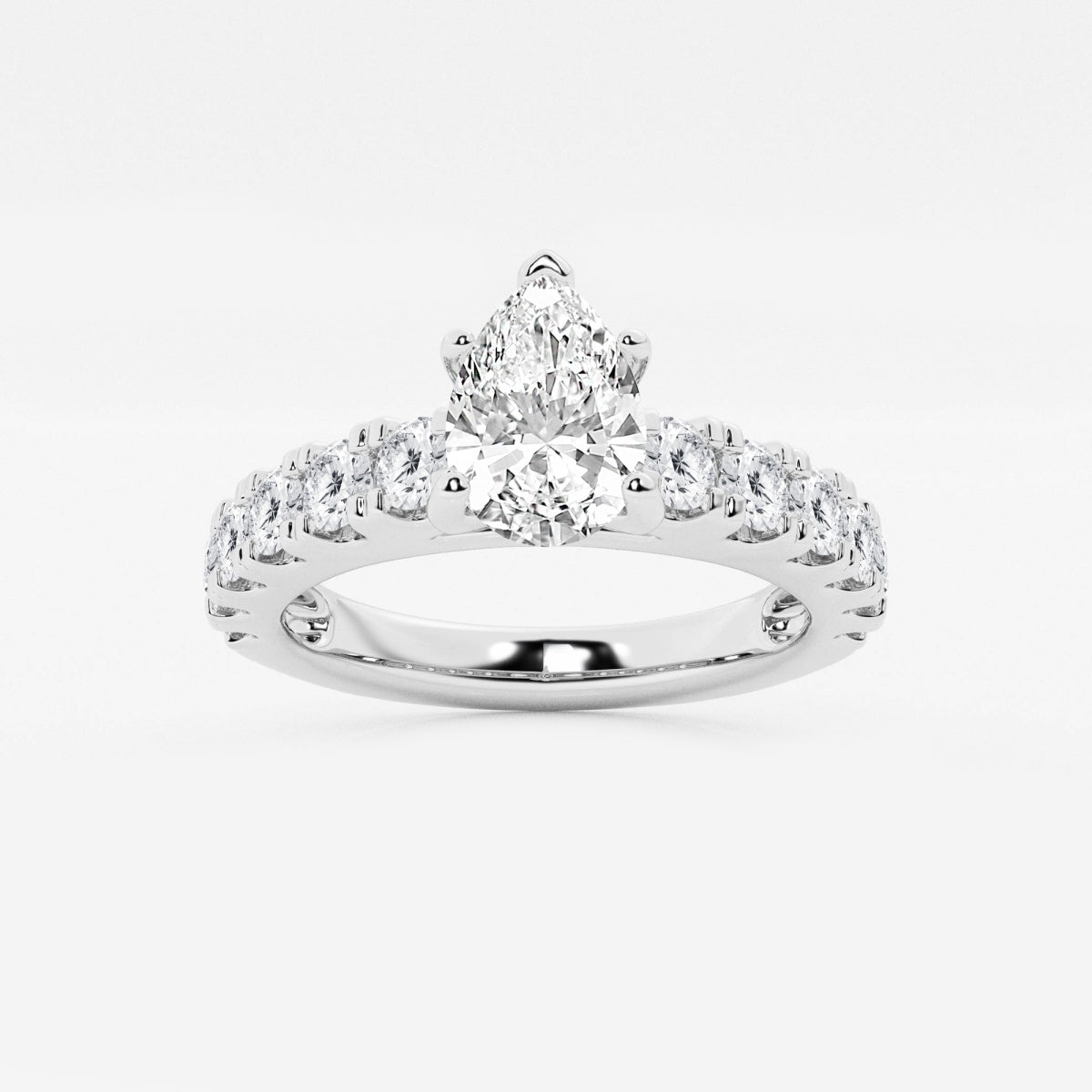 Aurora - Split Prong Side Stones Engagement Ring