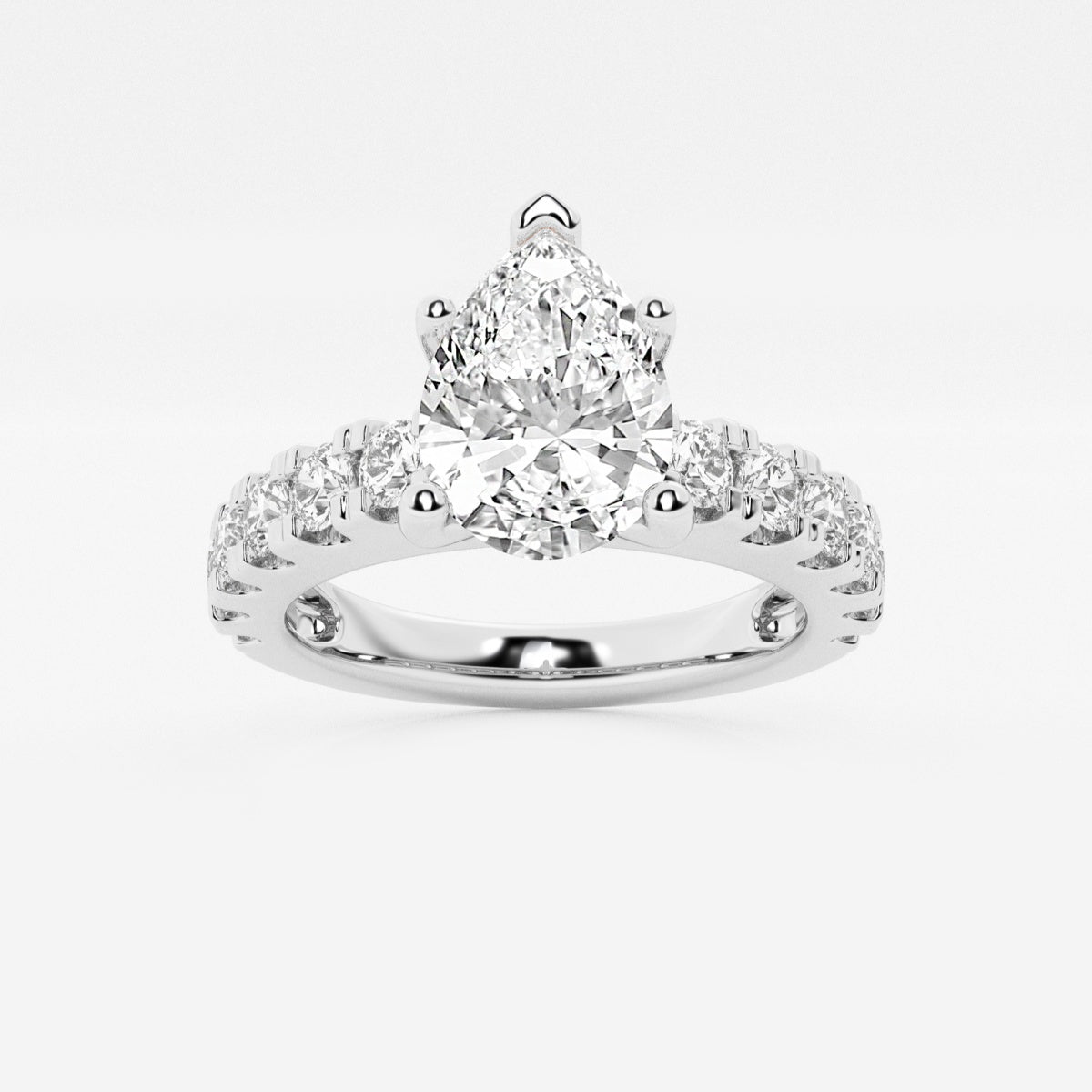 Aurora - Split Prong Side Stones Engagement Ring