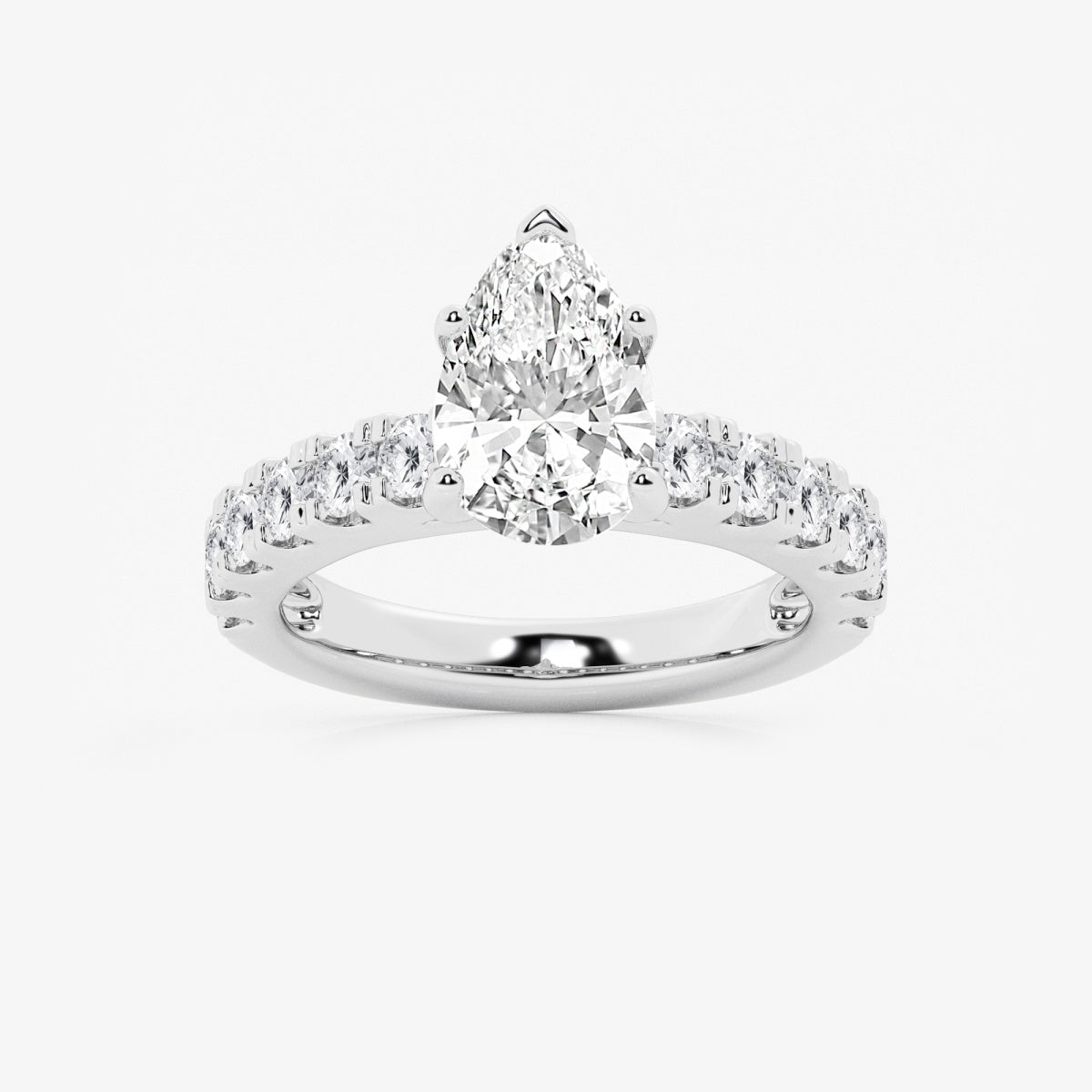 Aurora - Split Prong Side Stones Engagement Ring