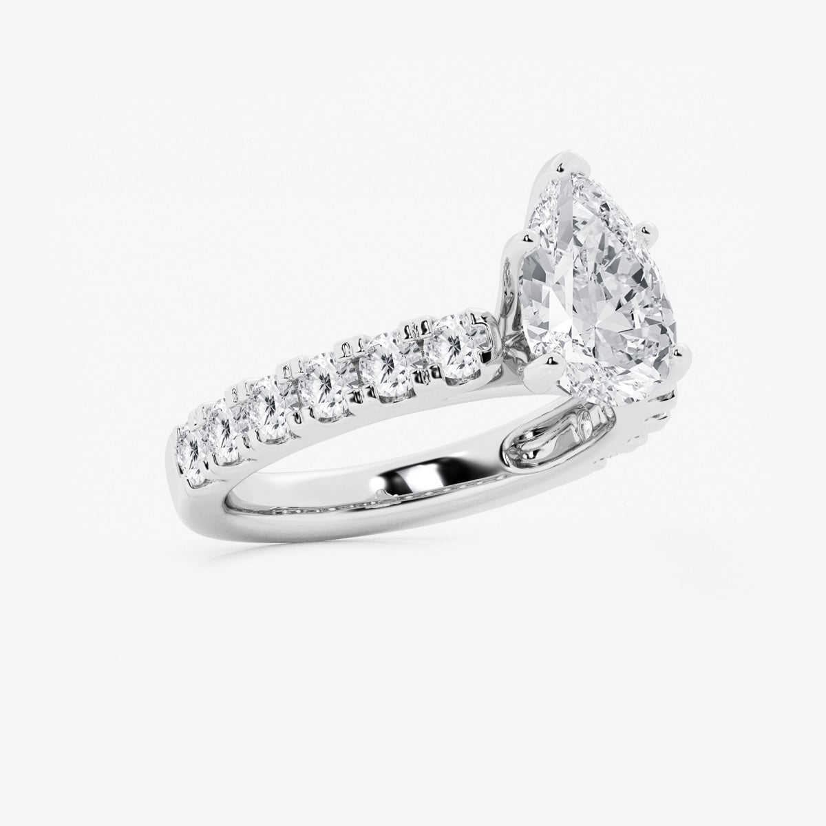 Aurora - Split Prong Side Stones Engagement Ring