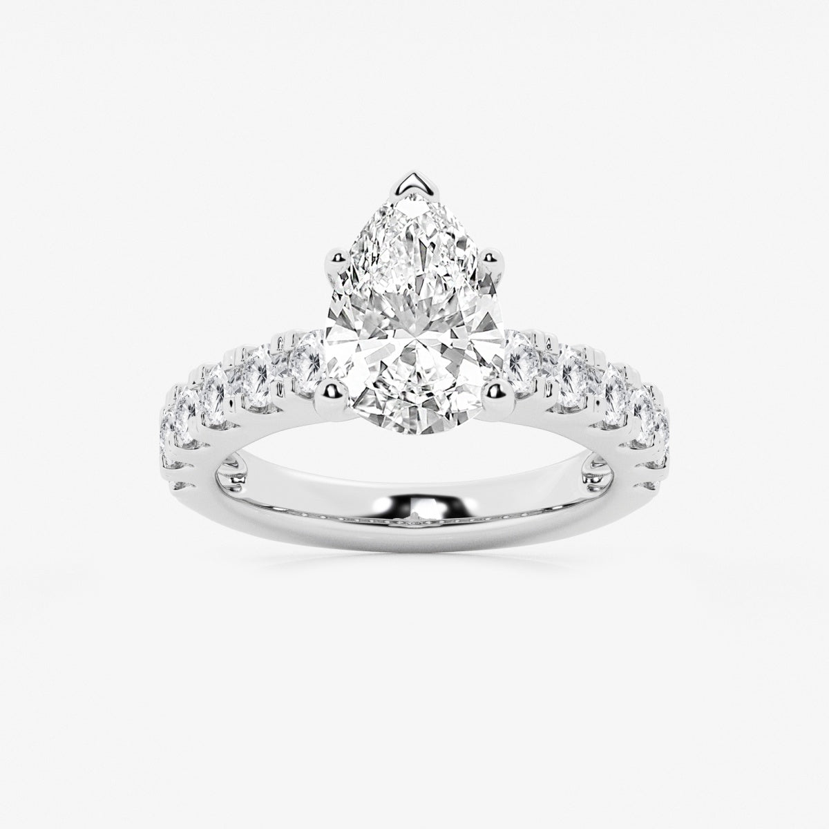 Aurora - Split Prong Side Stones Engagement Ring