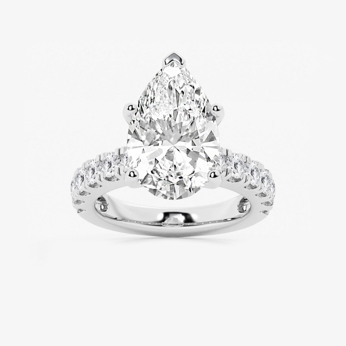 Aurora - Split Prong Side Stones Engagement Ring