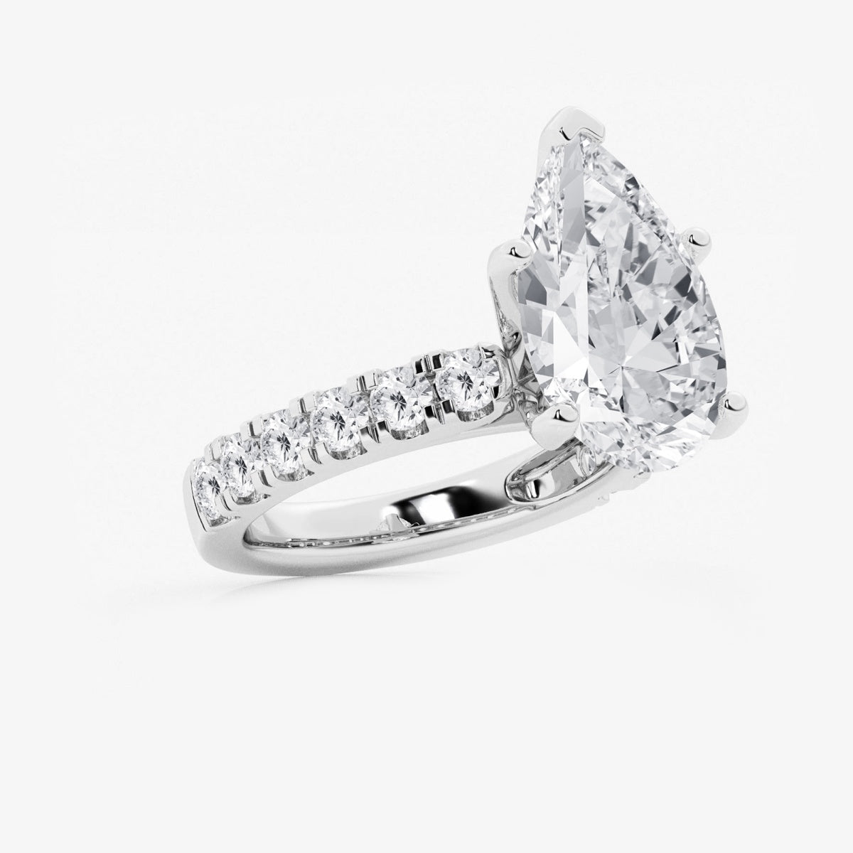 Aurora - Split Prong Side Stones Engagement Ring