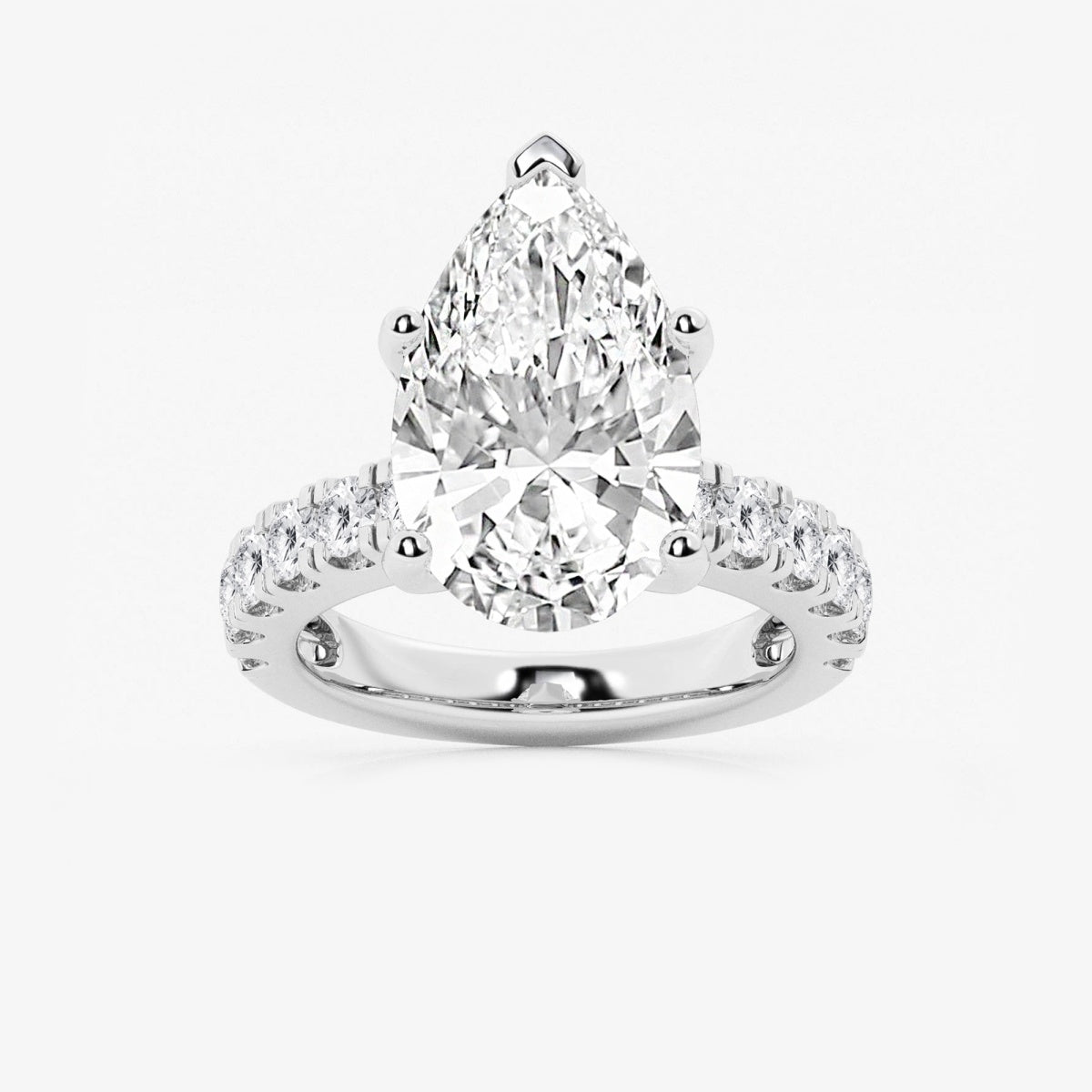 Aurora - Split Prong Side Stones Engagement Ring