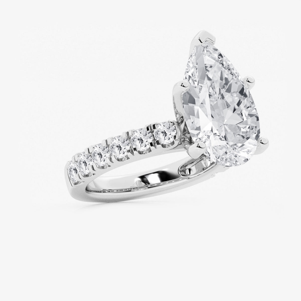 Aurora - Split Prong Side Stones Engagement Ring