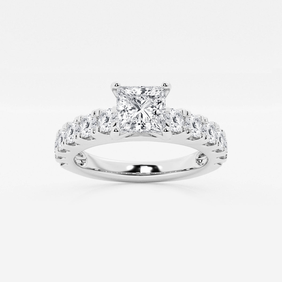 Aurora - Split Prong Side Stones Engagement Ring