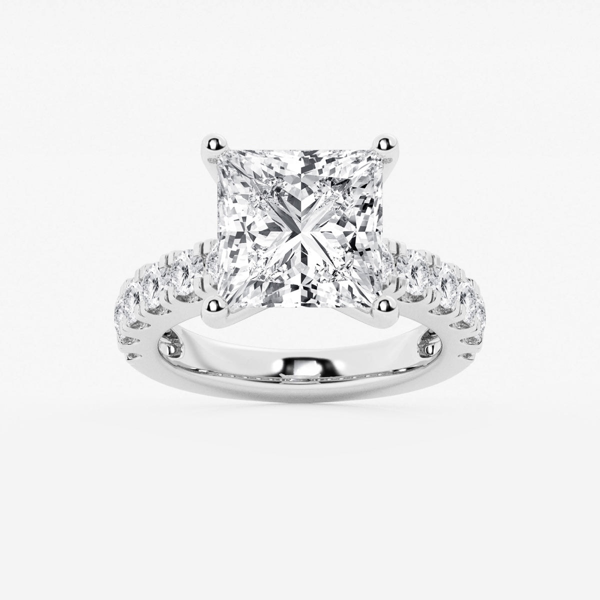 Aurora - Split Prong Side Stones Engagement Ring