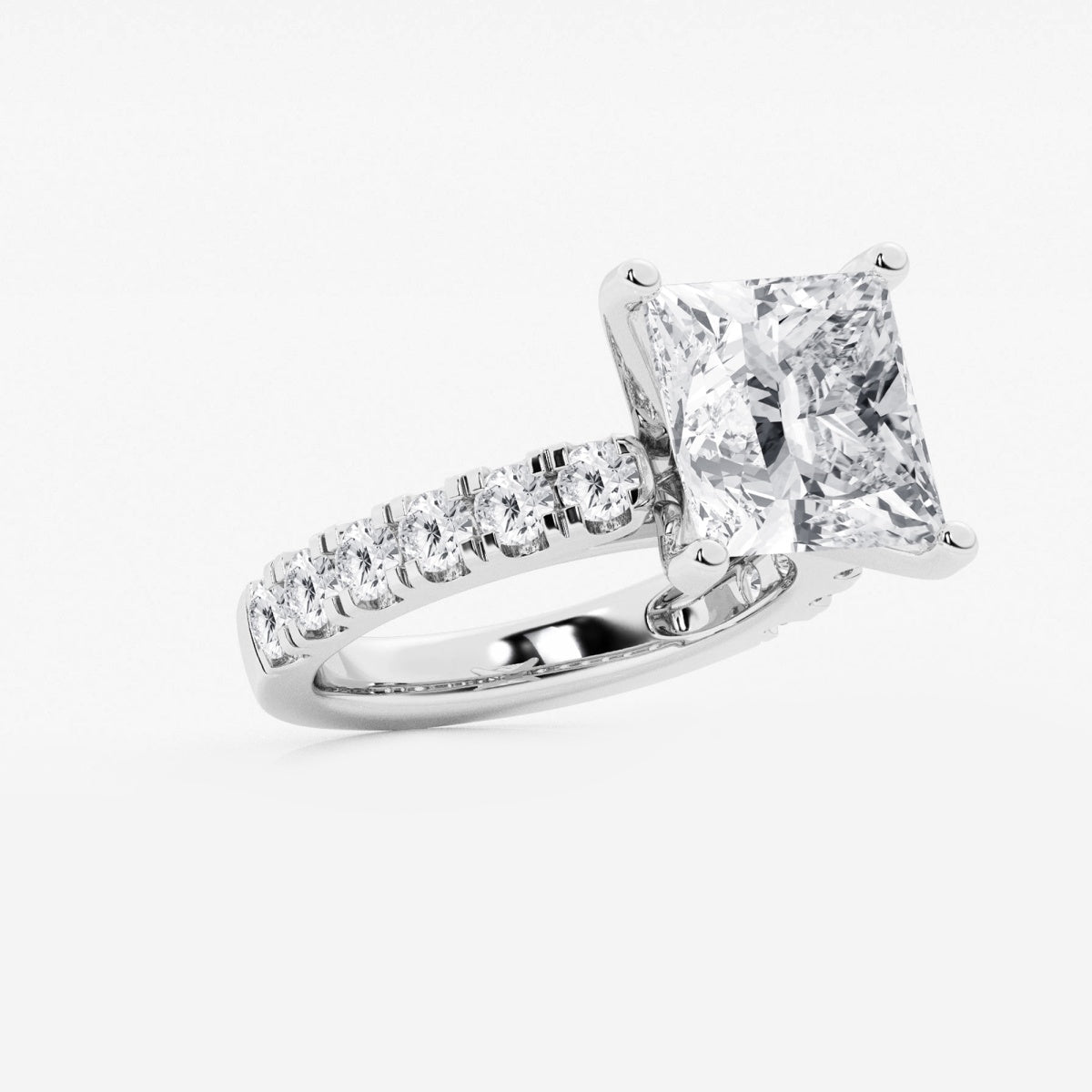 Aurora - Split Prong Side Stones Engagement Ring