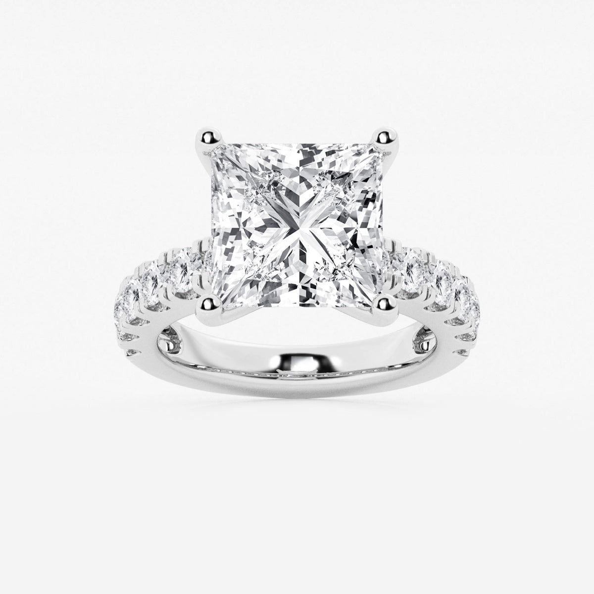 Aurora - Split Prong Side Stones Engagement Ring