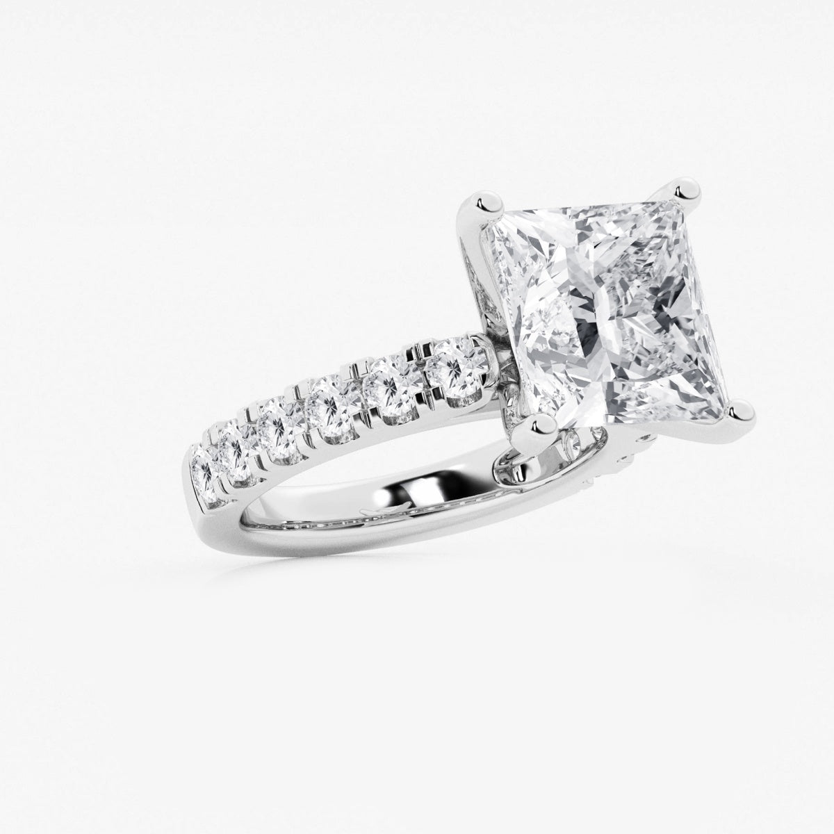 Aurora - Split Prong Side Stones Engagement Ring