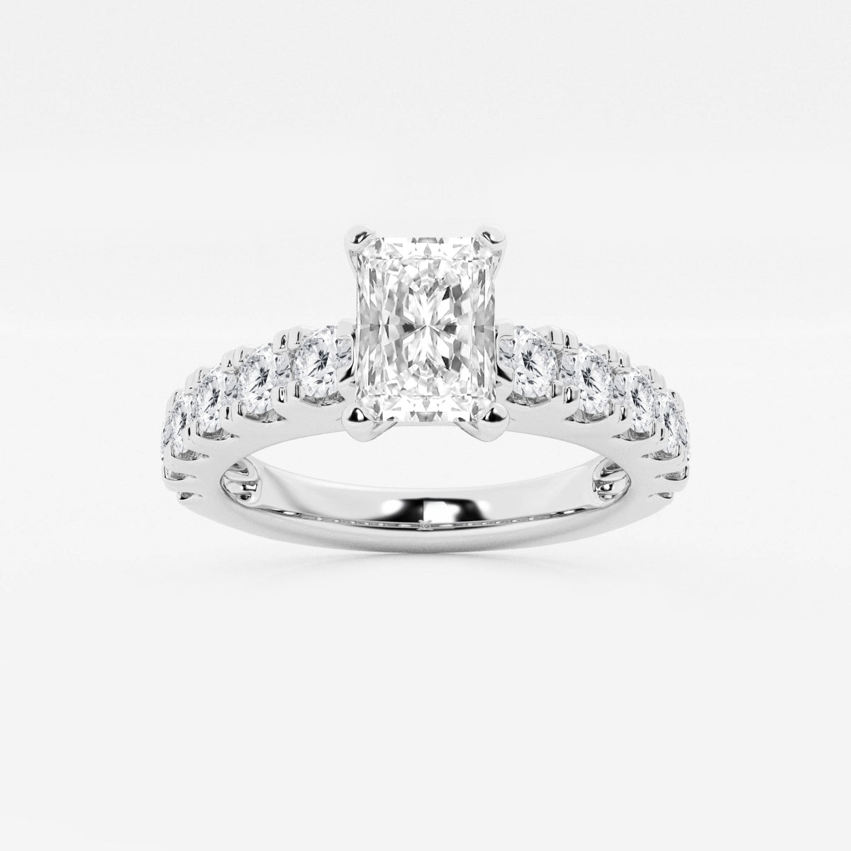 Aurora - Split Prong Side Stones Engagement Ring