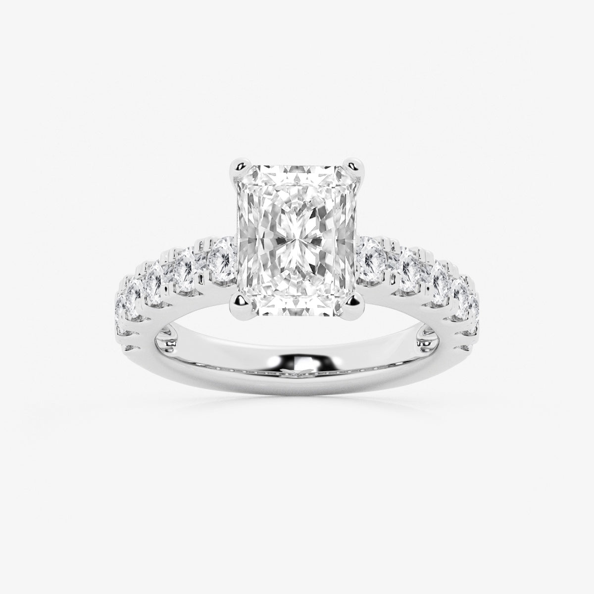 Aurora - Split Prong Side Stones Engagement Ring