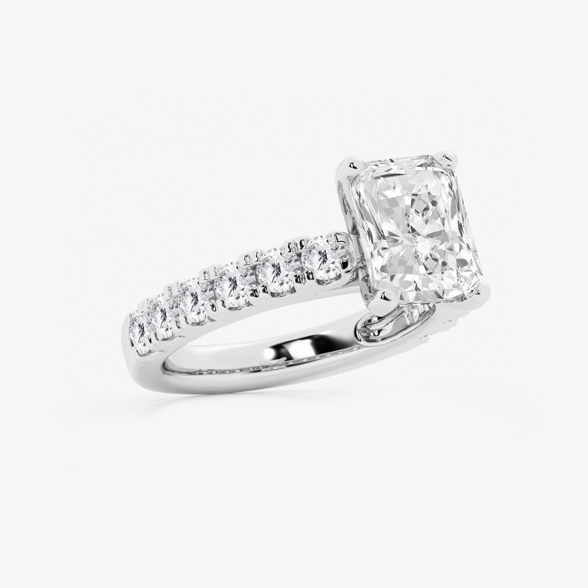 Aurora - Split Prong Side Stones Engagement Ring