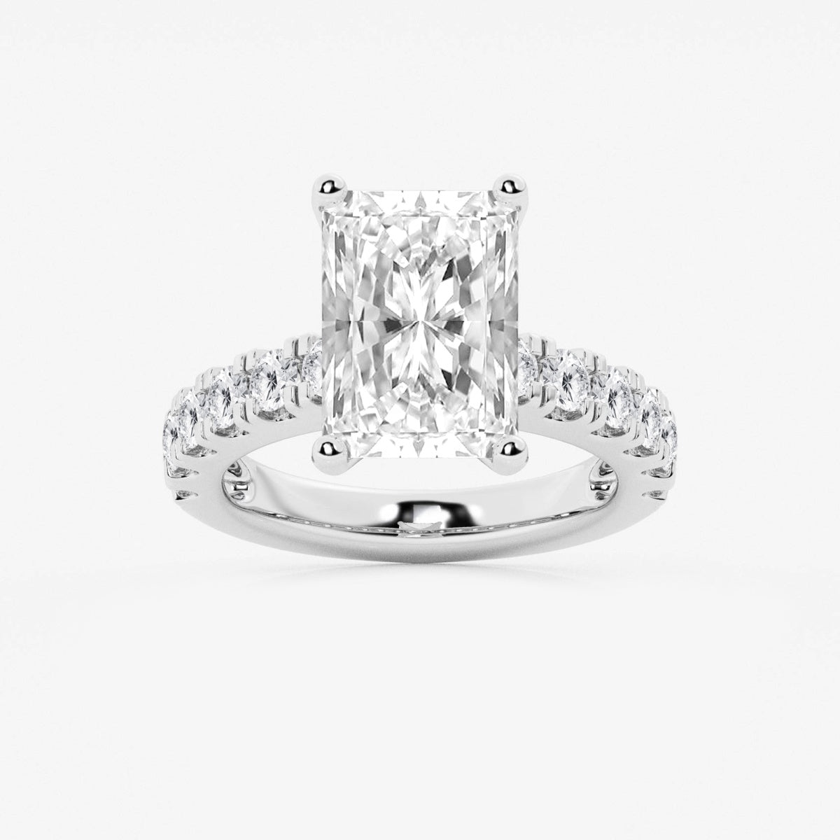 Aurora - Split Prong Side Stones Engagement Ring