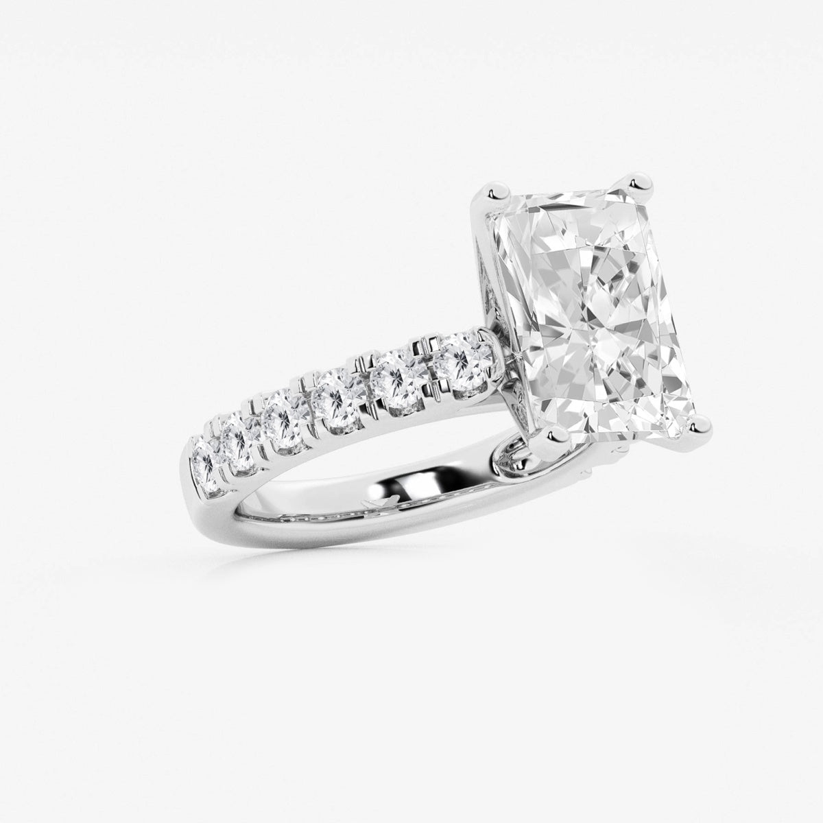 Aurora - Split Prong Side Stones Engagement Ring