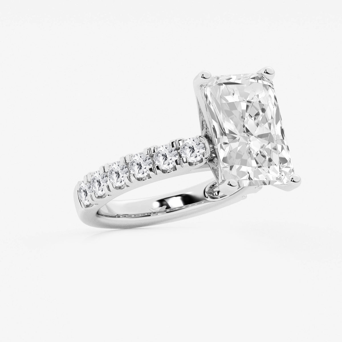 Aurora - Split Prong Side Stones Engagement Ring