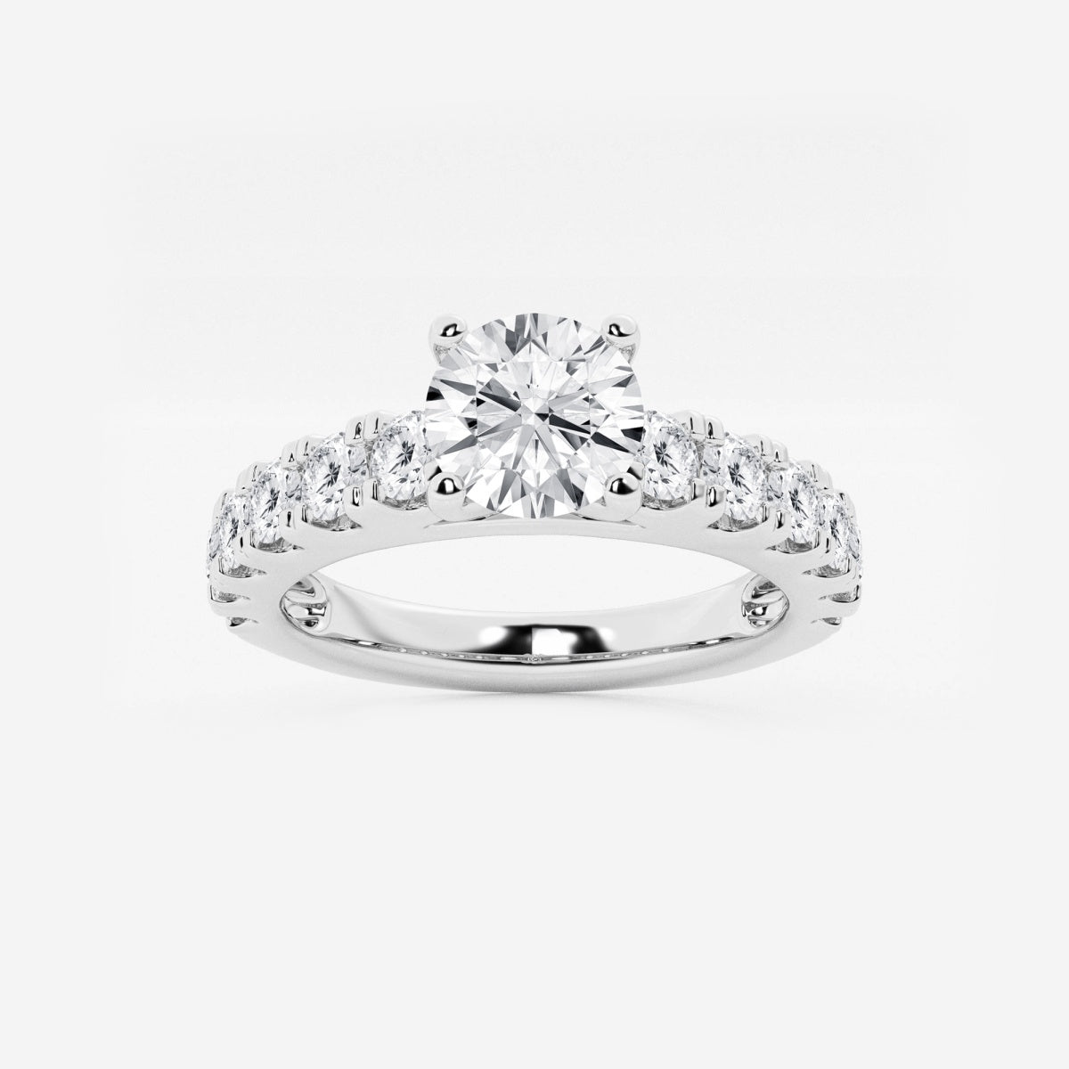 Aurora - Split Prong Side Stones Engagement Ring