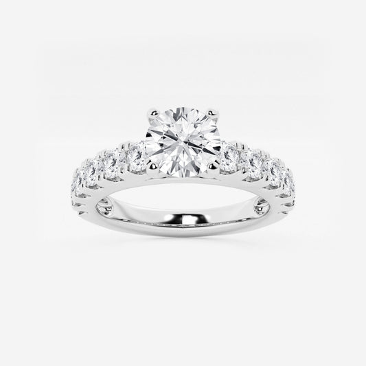 Aurora - Split Prong Side Stones Engagement Ring