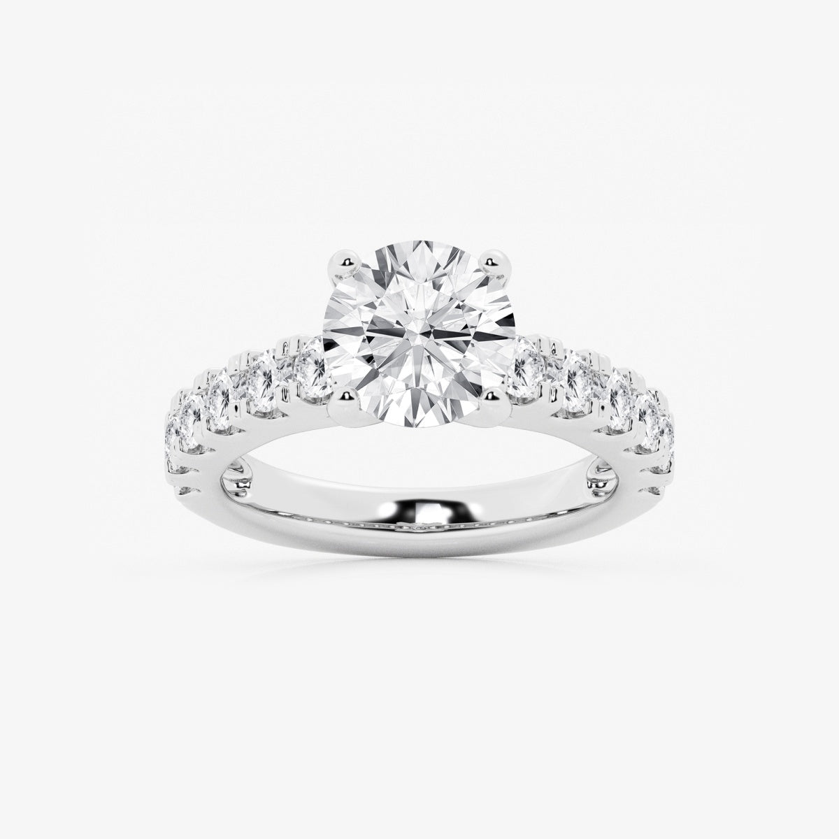 Aurora - Split Prong Side Stones Engagement Ring