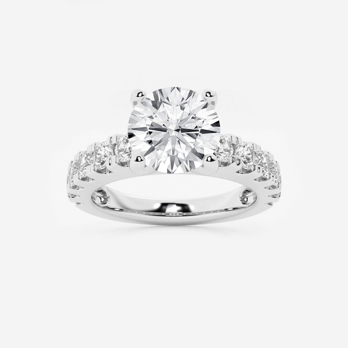 Aurora - Split Prong Side Stones Engagement Ring