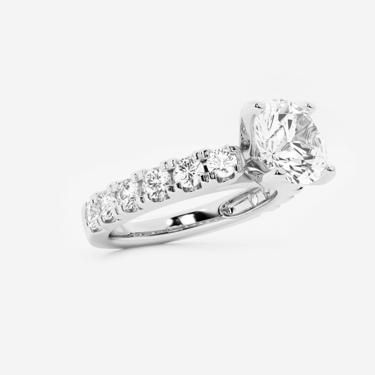 Aurora - Split Prong Side Stones Engagement Ring