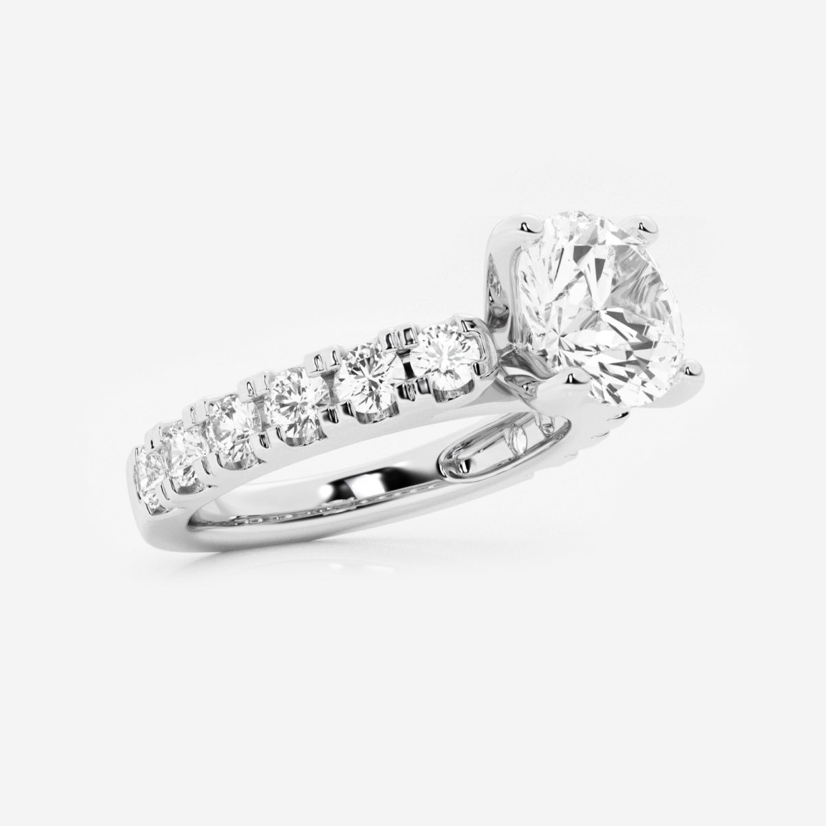 Aurora - Split Prong Side Stones Engagement Ring