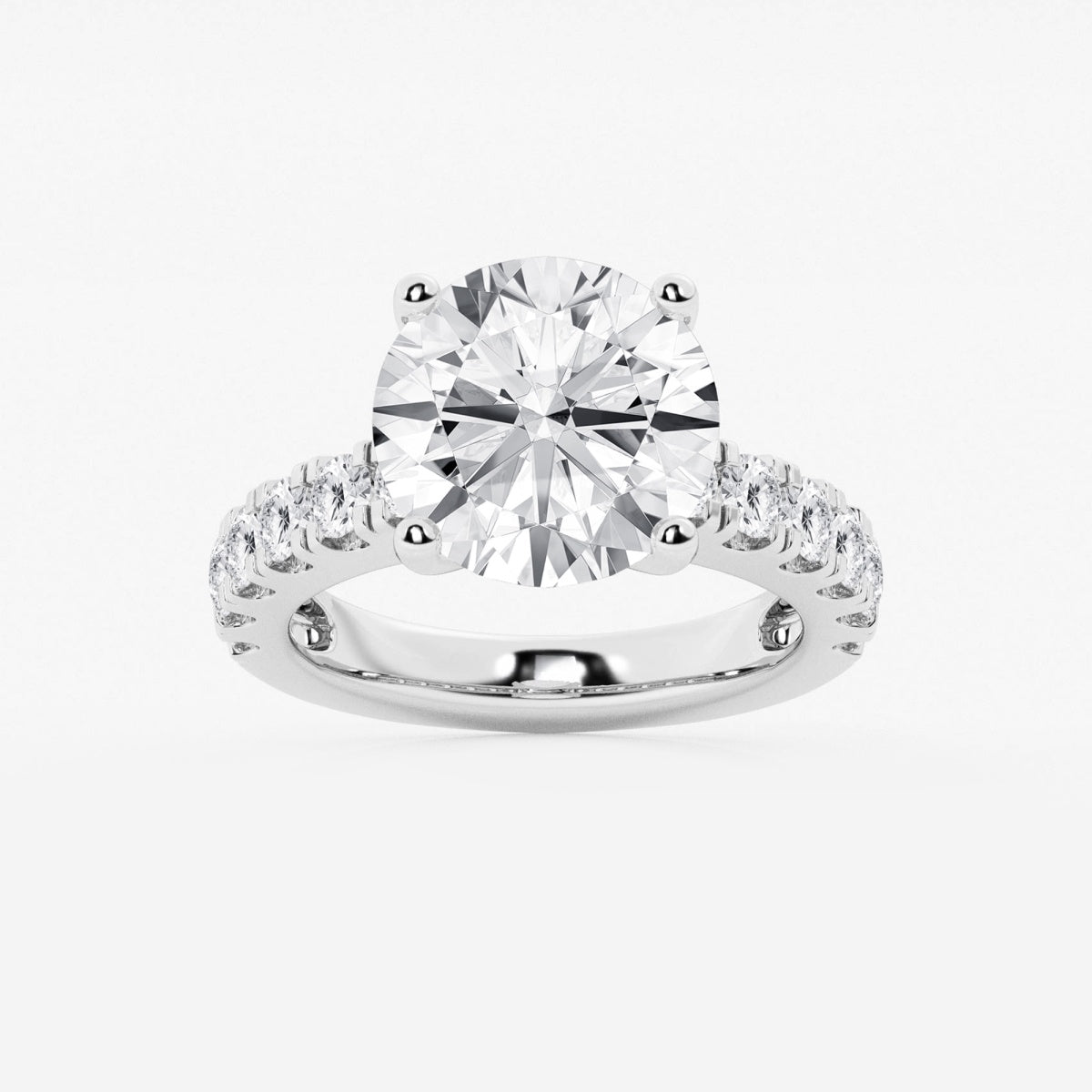 Aurora - Split Prong Side Stones Engagement Ring