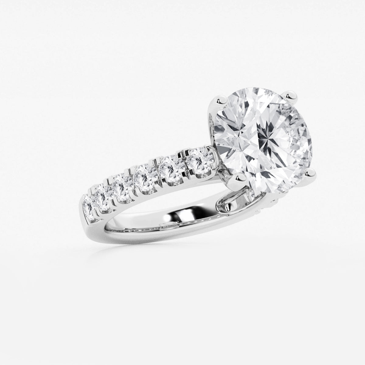 Aurora - Split Prong Side Stones Engagement Ring