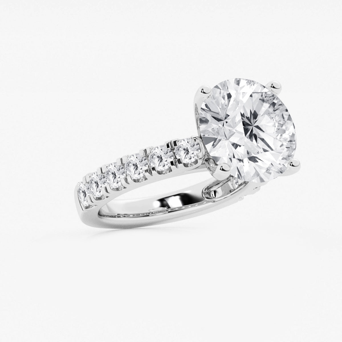 Aurora - Split Prong Side Stones Engagement Ring