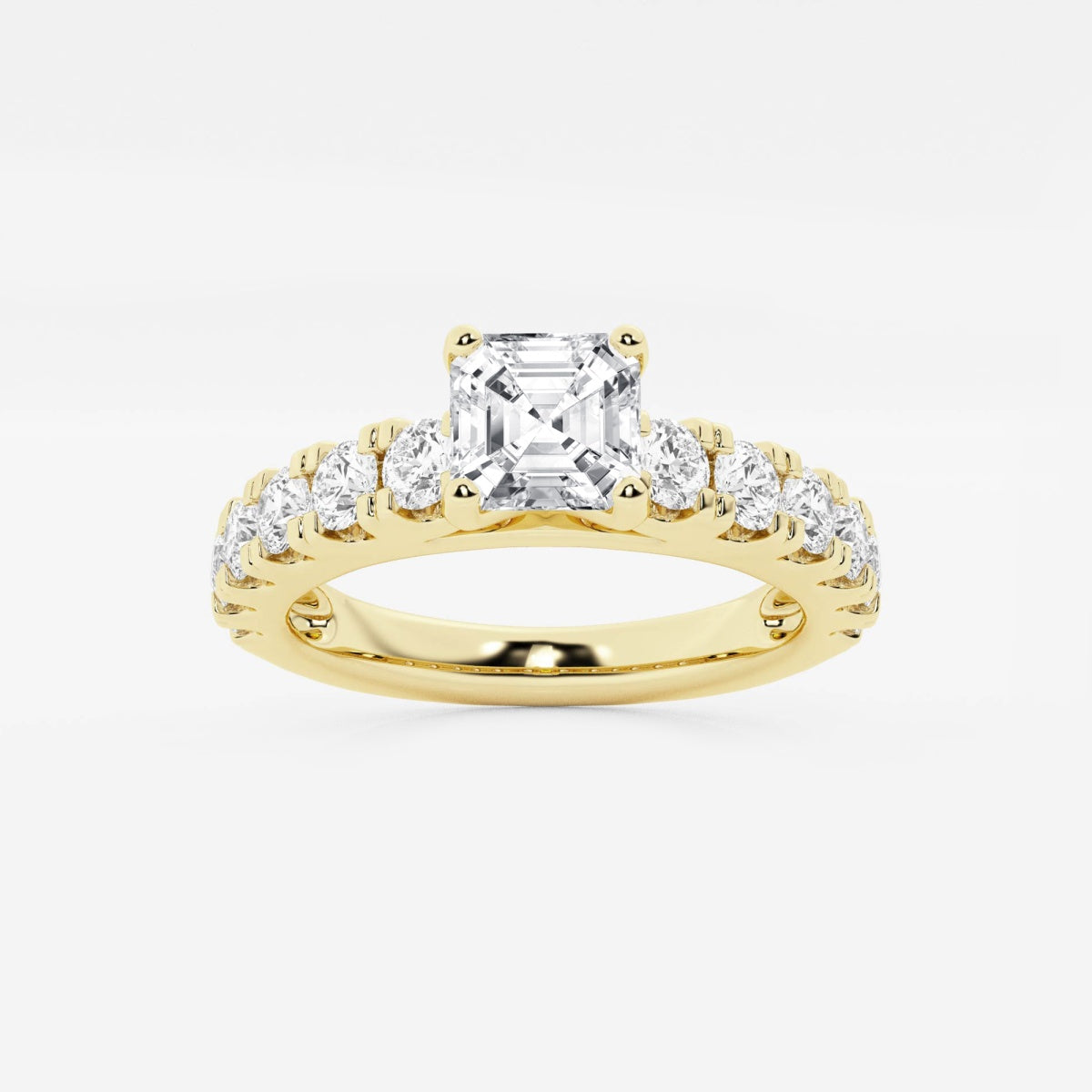 Aurora - Split Prong Side Stones Engagement Ring