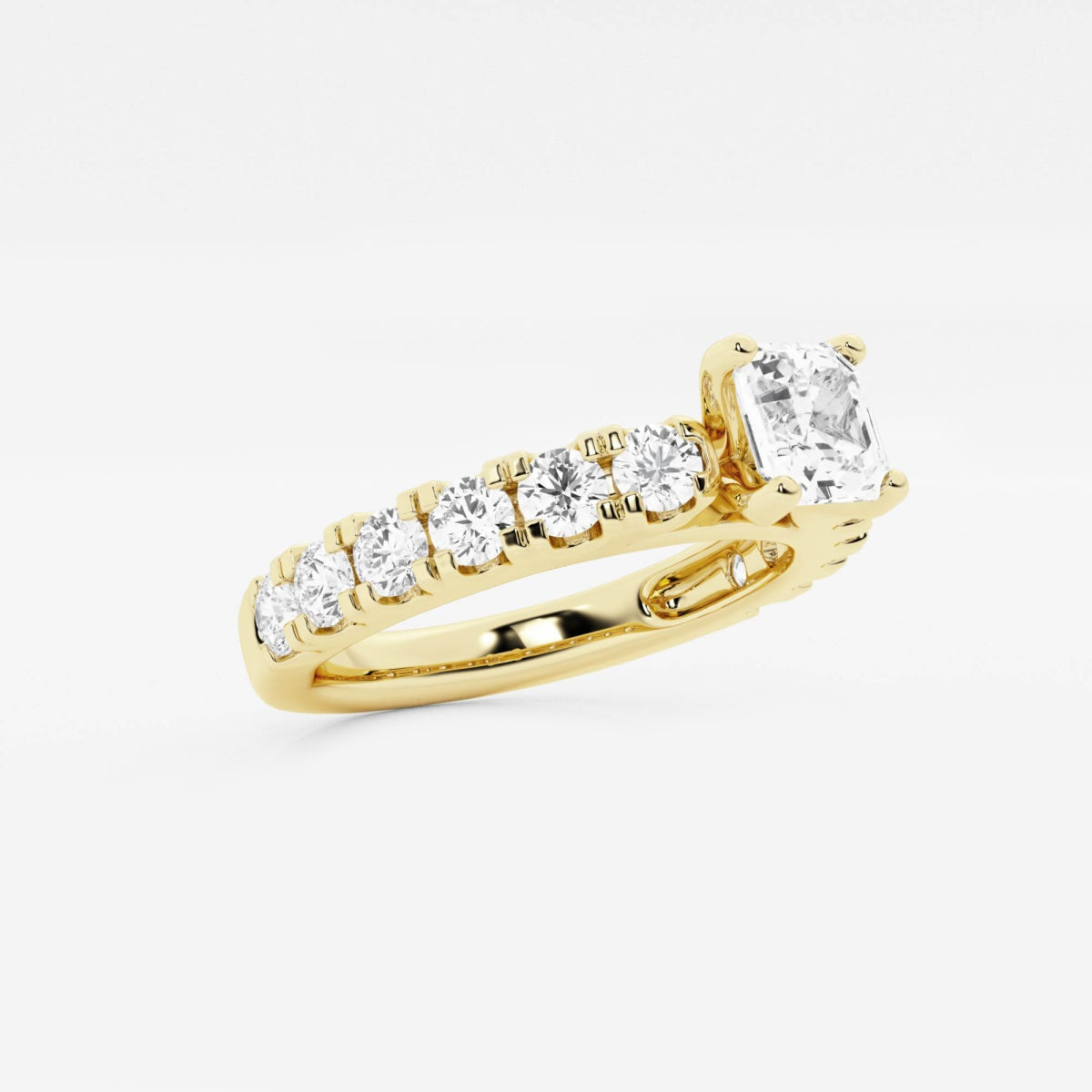 Aurora - Split Prong Side Stones Engagement Ring