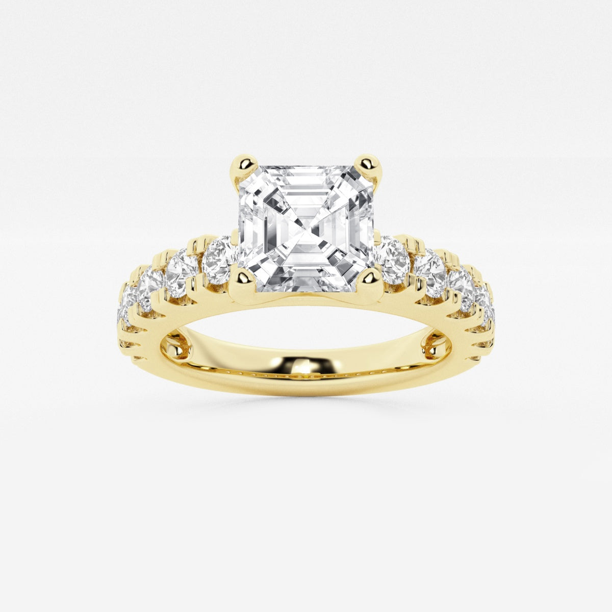 Aurora - Split Prong Side Stones Engagement Ring