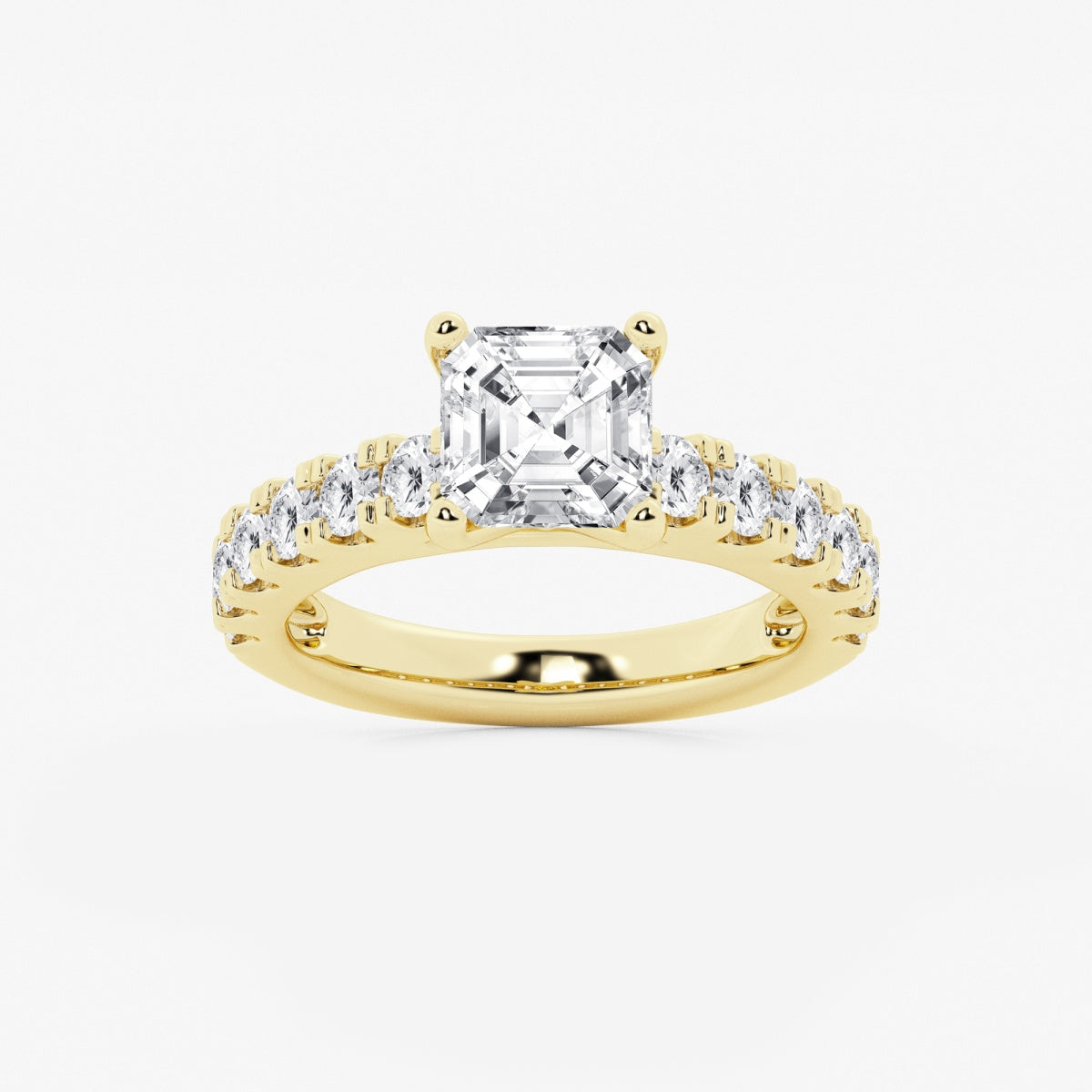 Aurora - Split Prong Side Stones Engagement Ring