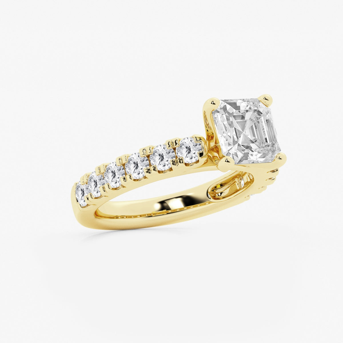 Aurora - Split Prong Side Stones Engagement Ring